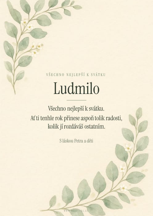 Ukázka přání, šablona Eukalyptus