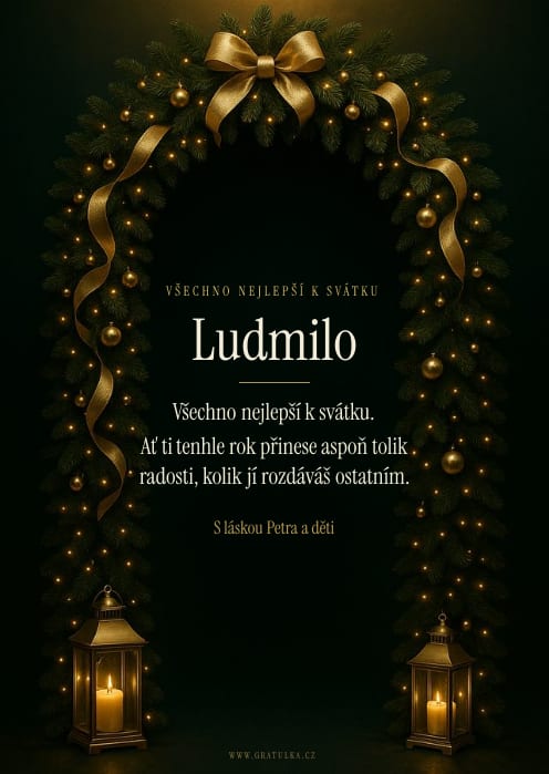 Ukázka přání, šablona Zlatý oblouk