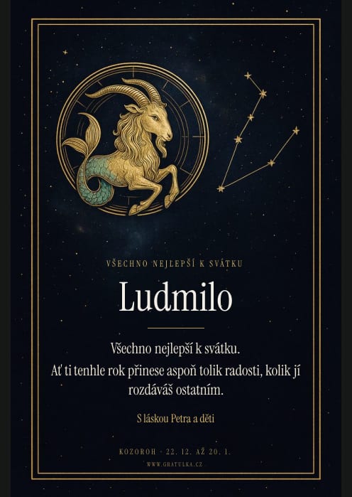 Ukázka přání, šablona Kozoroh