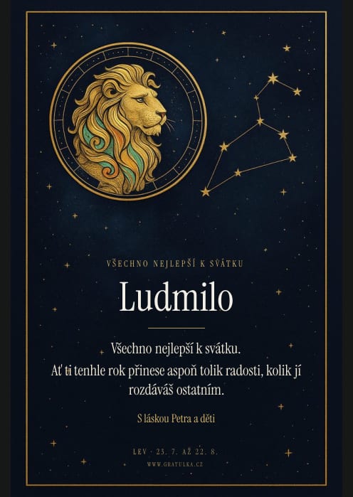 Ukázka přání, šablona Lev