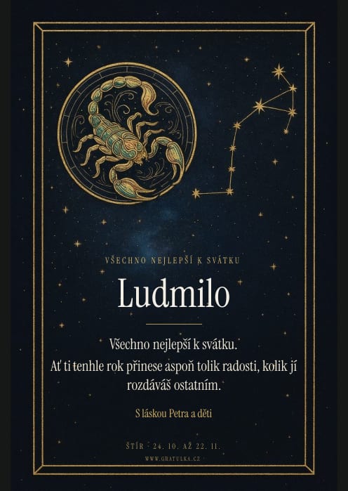 Ukázka přání, šablona Štír