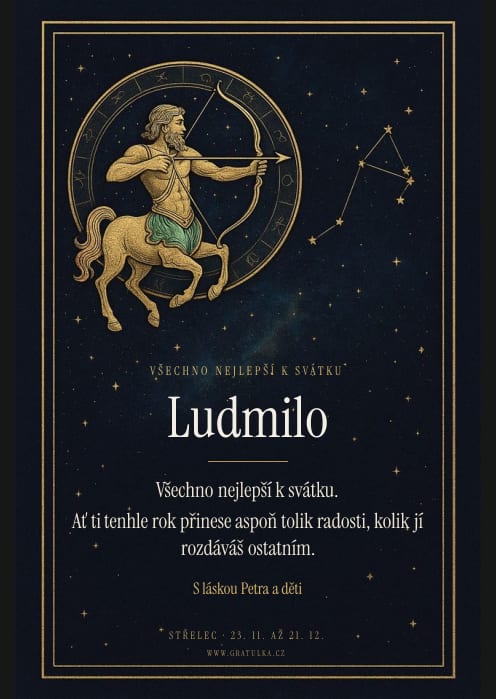 Ukázka přání, šablona Střelec